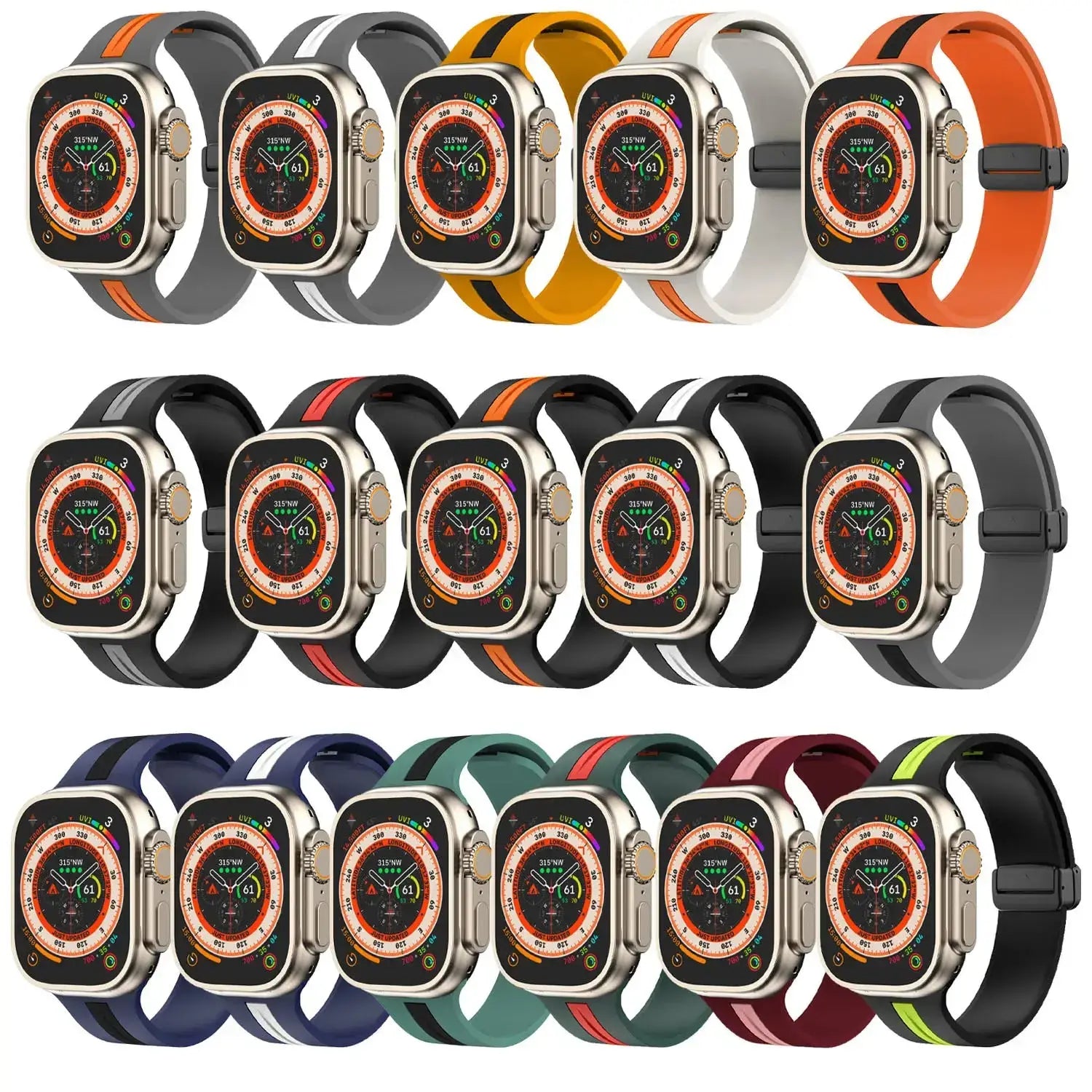 Apple Watch Silicone Strap - Durable Magnetic Closure Design - SJB-DIAMOND ELITES