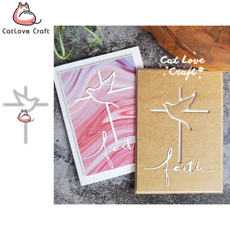 Catlove Dove Cross Easter Metal Cutting Dies Scrapbooking Mold Stencil Die Cuts Card Making DIY Craft Embossing New Die For 2023 Lootquake LLC