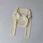 Mesh-Splice Slim Fit Yoga Top THRIXINE