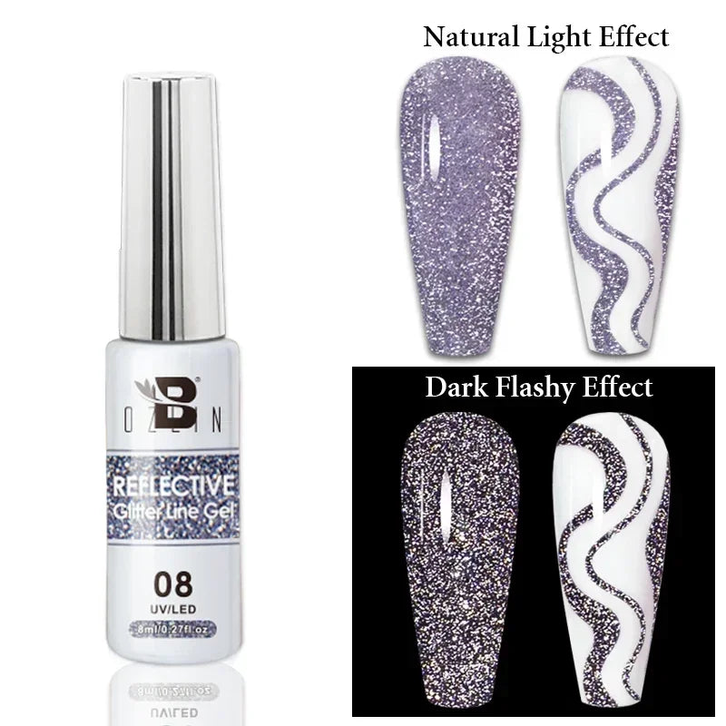 5ML Gold Silver Metallic Liner Paint Gel Polish Chrome Mirror Metal Effect Super Bright French UV LED Semi Permanent Nail Gel Lootquake LLC