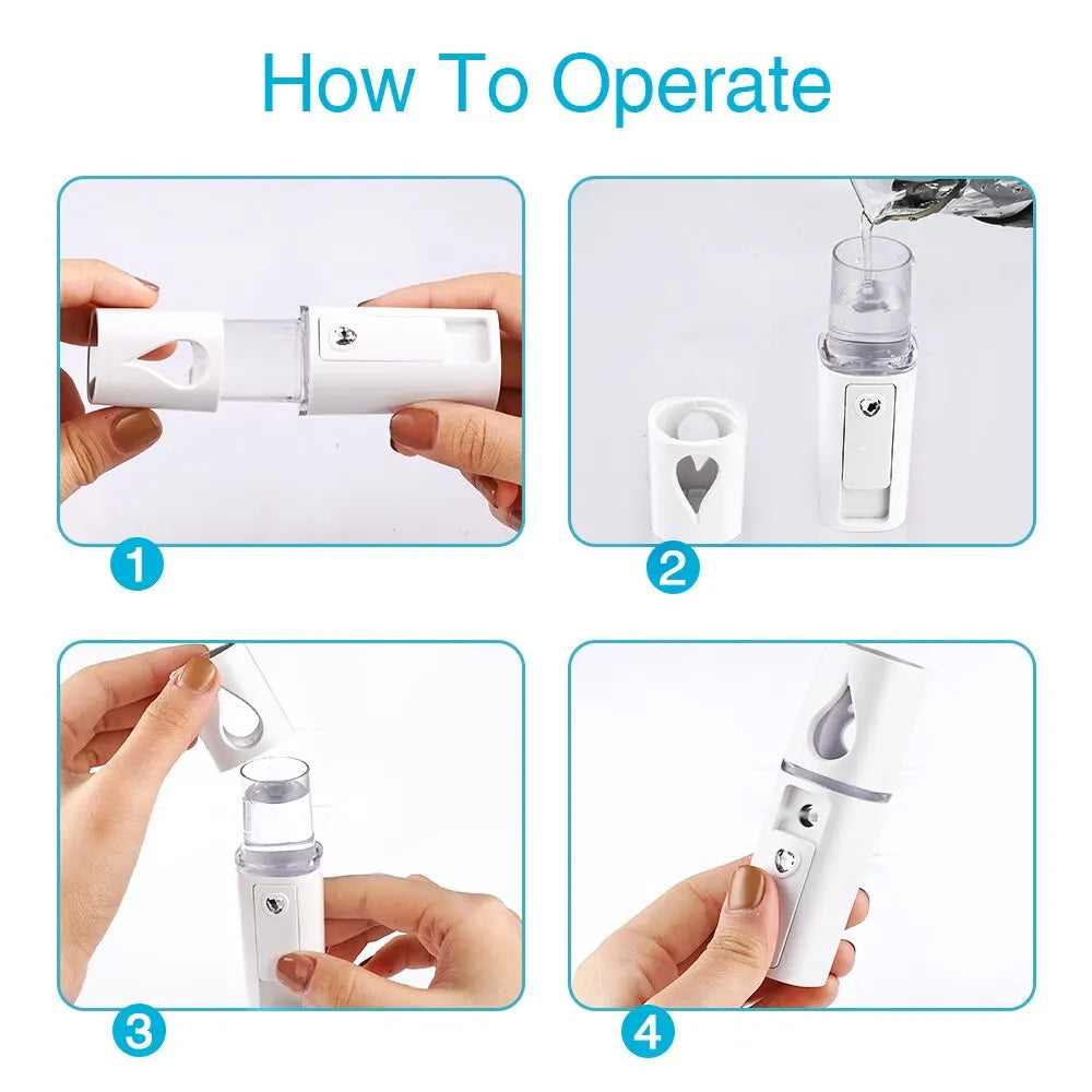 Mini Nano Mist Sprayer Cooler Facial Steamer Humidifier USB Rechargeable Face Moisturizing Nebulizer Beauty Skin Care Lootquake LLC