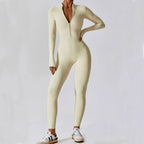 Yoga Jumpsuit Long Sleeved Zipper Rompers THRIXINE
