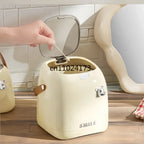 Beishan 2L Luxury Desktop Trash Can Small Waste Bin with Handle,Elegant Office/Bedroom/Living Room Garbage Bin Compact & Stylish Lootquake LLC