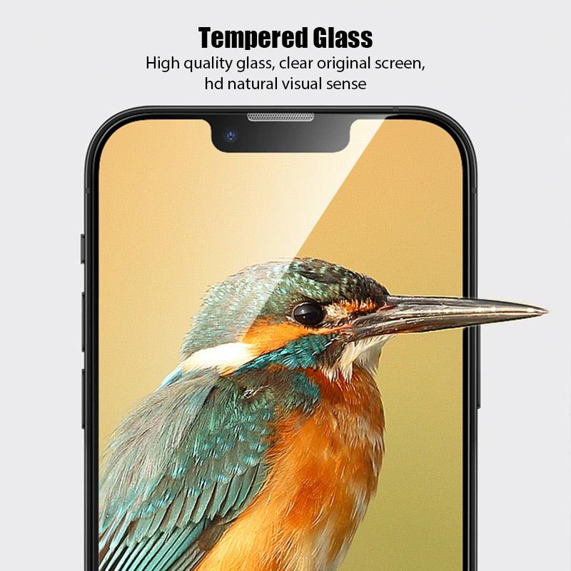 4PCS Tempered Glass for iPhone 11 12 13 14 Pro XR X XS Max Screen Protector on for iPhone 12 Pro Max Mini 7 8 6 6S Plus SE Glass Tempered Glass Easy Frame Installation HD Ultra-Thin Screen Protector Stevvex