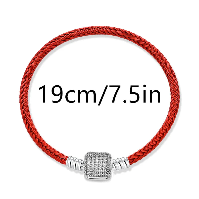 925 Silver Valentine's Day Snake Year Series Pendant Suitable for 925 Sterling Silver Original Women's Bracelet DIY Jewelry Gift Lootquake LLC