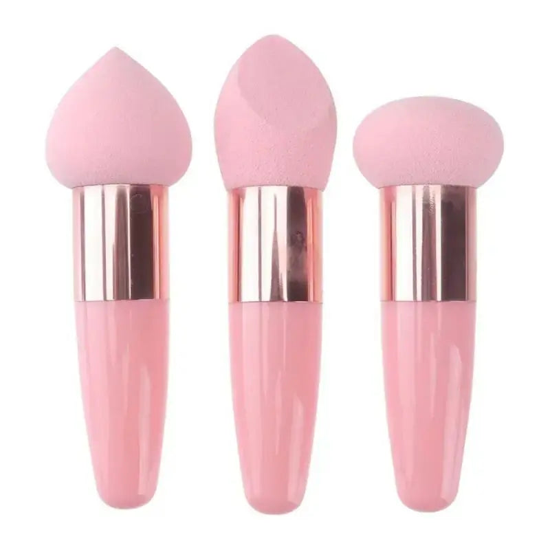 3Pcs Makeup Sponge Beauty Foundation Blending Sponge Makeup Sponge Wedge Foundation Sponges With Handle Cosmetic Blender Profess Lootquake LLC