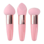 3Pcs Makeup Sponge Beauty Foundation Blending Sponge Makeup Sponge Wedge Foundation Sponges With Handle Cosmetic Blender Profess Lootquake LLC