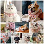 Pet Dog Birthday Party Dog Hat Candy Color Dot Lace Cat Bib Suit Cute Small Medium Dogs Costume Cap Pet Products Accessories Lootquake LLC
