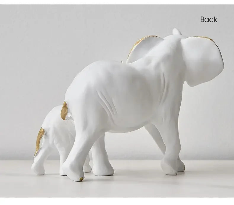 1pairs Creative Modern Decor Animal Resin Elephant Statues & Figurines Sculpture Living Room Table Ornaments Crafts Lootquake LLC