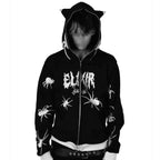 Men's Oversized Zip Hoodie Spider Print Hoodie Y2K Hip Hop Street Style Fashion Punk Sports Jacket Pullover Jacket Apparel Pi-Mart