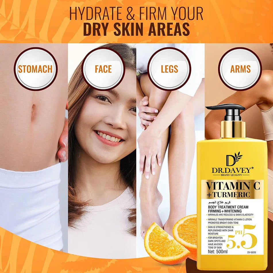 Vitamin C Natural Turmeric Brightening Body Lotion, Reduce Blemish, Acne, Smooth , Glowing & Hydration Cream, For All Skin Types Lootquake LLC