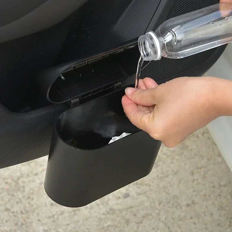 Car Trash Bin Hanging Vehicle Garbage Dust Case Storage Box Plastic Pressing Square Trash Can Type Auto Car Supplies Lootquake LLC