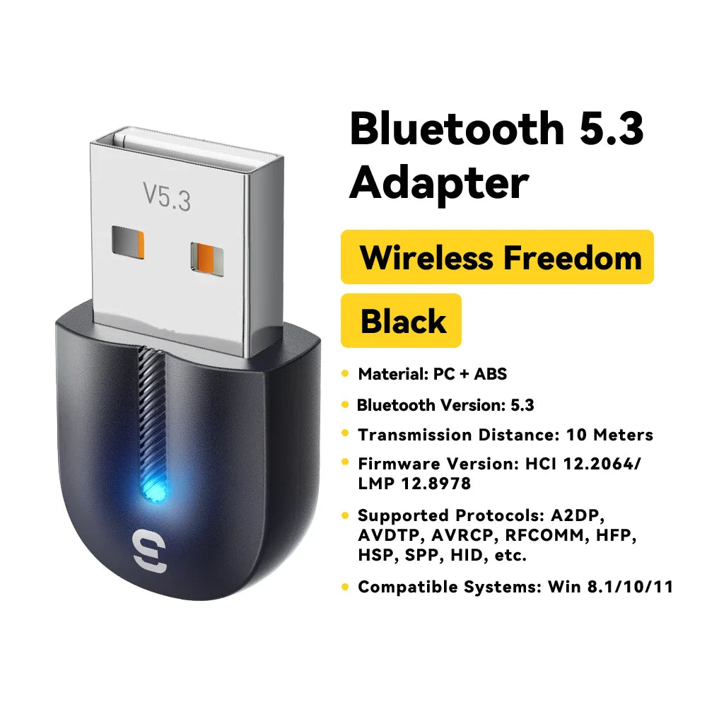 Essager USB Bluetooth 5.3 Adapter Aux Audio Receiver Transmitter For PC Speaker Laptop soundbox Wireless Mouse USB Transmitter Lootquake LLC