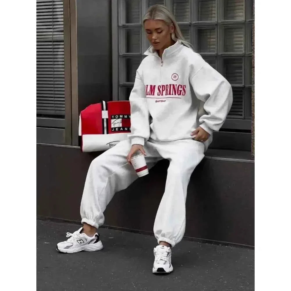 Zekye Y2K Red Letter Print Turtleneck Hoodie