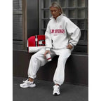 Zekye Y2K Red Letter Print Turtleneck Hoodie