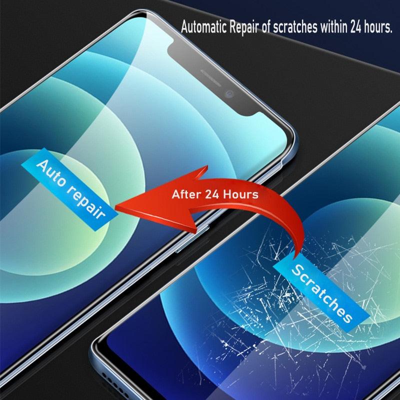3PCS Soft Film For iPhone 13 Mini 12 14 11 Pro Max Screen Protector For iPhone 14 8 6s 7 Plus XR XS SE 3 2022 Gel Film Ultra Impact Protection 3D Curved Edge for Full Coverage Screen Protector Stevvex