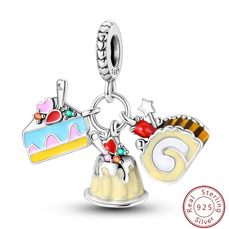 S925 Sterling Silver Princess Golf Hamster Camera Travel Three Piece Set Charms Beads 3mm DIY Fine Jewelry Making Lootquake LLC