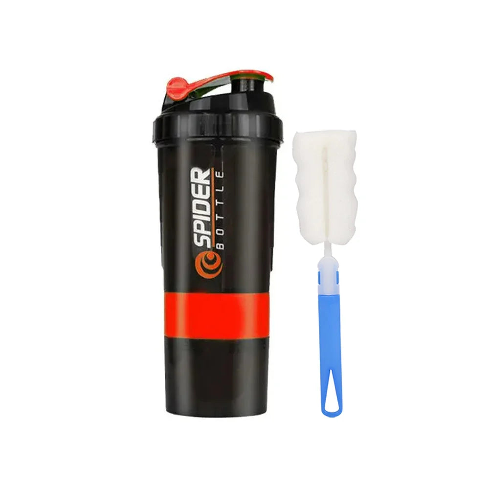 3 Layers Shaker Protein Bottle Powder Shake Cup Water Bottle Plastic Mixing Cup Body Building Exercise Bottle Lootquake LLC