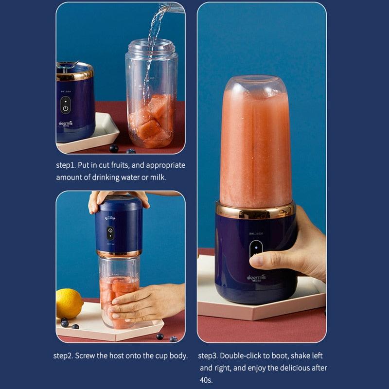 Portable Juicer Blender 300ml Electric Fruit Juicer USB Charging Lemon Orange Fruit Juicing Cup Smoothie Blender Machine Electric Fruit Juicer USB Charging Lemon Orange Fruit Juicing Cup Smoothie Blender Machine Stevvex