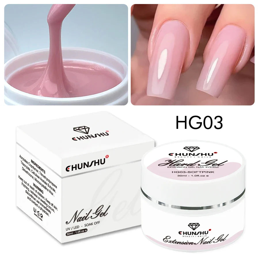 30ML Hard Gel For Nail Extension Milky White Builder Constructor Gel Self Leveling Reinforcement Nail Gels Camouflage Manicure Lootquake LLC