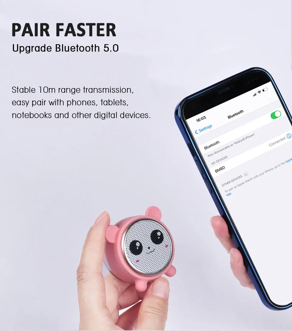 Wireless Bluetooth Animal Speaker Box HIFI Power Mini Speakers TWS Sound Speakers for Outdoor or Office home Panda Baby Lootquake LLC