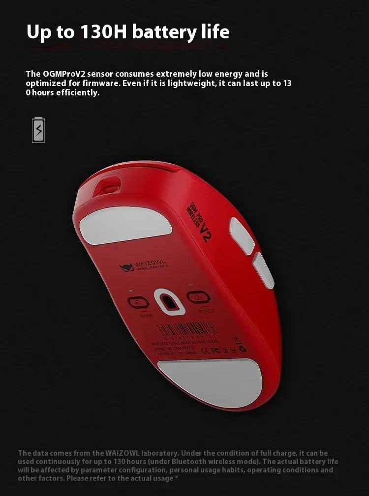 Waizowl OGM Pro V2 Hades Gaming Mouse Customize Wireless Three-Mode Paw3950 30000dpi Lightweight Gaming Mouse E-sports Ergonomic Lootquake LLC
