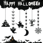1set Halloween Decoration Banner Bunting Scary Spider Ghost Bat Hanging Garland Pull Flag Pendant For Halloween Party Home Decor Lootquake LLC