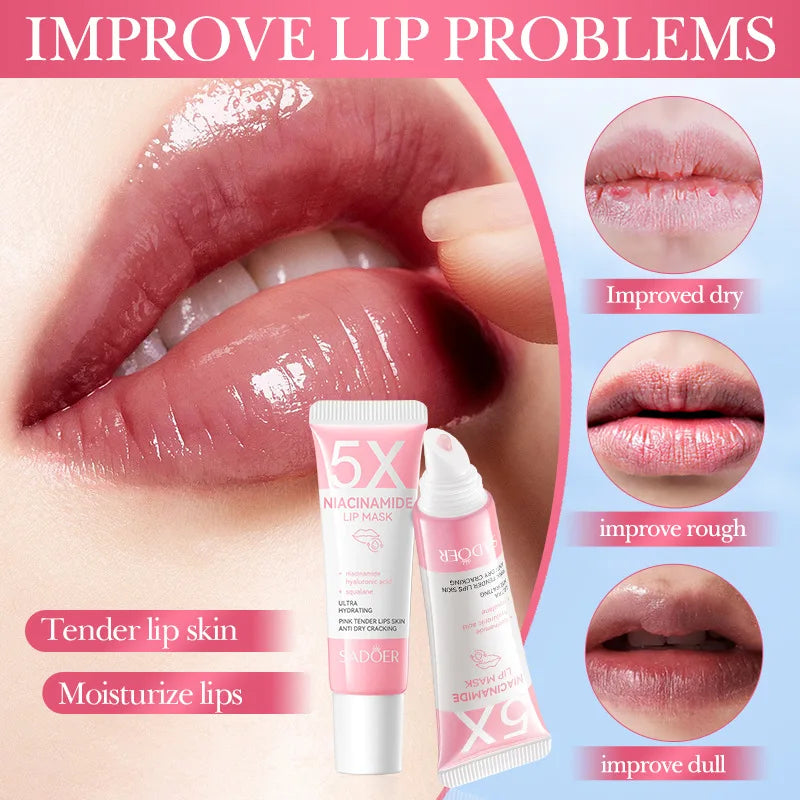 Remove Dark Lip Balm Lightening Melanin Mask Gloss Exfoliating Lip Pink Treatment Reduce Lip Lines Improve Dryness Moisturizing