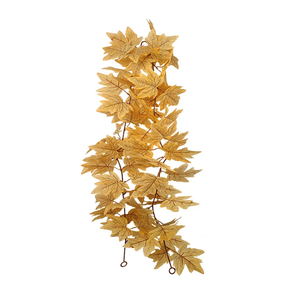 Halloween Thanksgiving Pink Decorations Artificial Fall Maple Leaves Garland Autumn Hanging Pink Pumpkins Flowers Berries Rattan Lootquake LLC