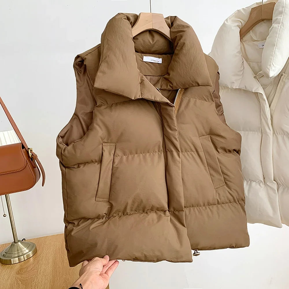 Chic Women's Quilted Winter Vest - Cozy & Stylish