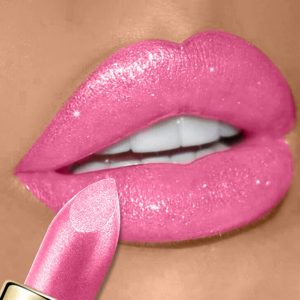 Diamond Shimmer Lipstick Lip Gloss High Pigmented Long Lasting 10 Colors Glitter Lipgloss Lips Makeup Cosmetics Sexy Make Up Lootquake LLC