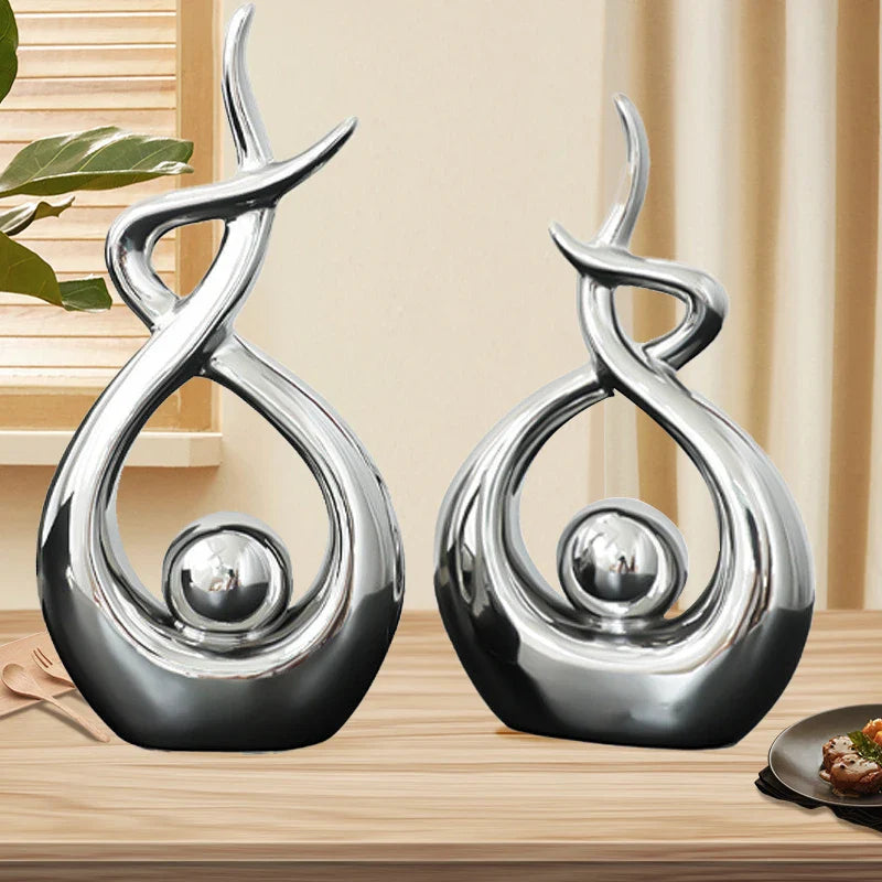 Ceramic Sculptures Ornaments Home Modern Decoration Abstract Statue Room Art Decor Luxury Porcelain Figurine Table Accessories Lootquake LLC