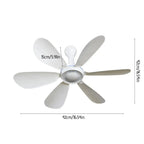 Silent 6 Leaves USB Powered Ceiling Canopy Fan with Remote Control Timing 4 Speed Hanging Fan for Camping Bed Dormitory Tent New