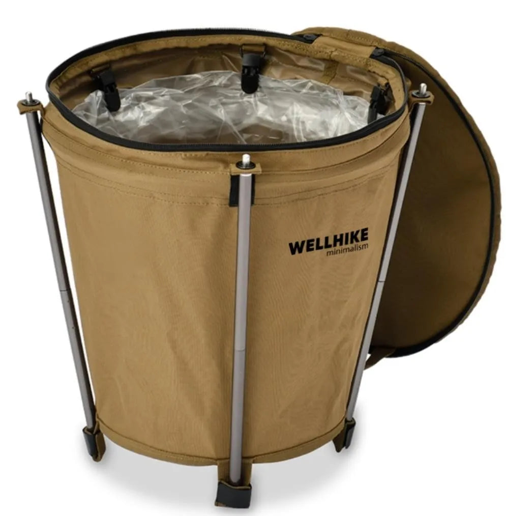 Outdoor Camping Trash Can Lightweight Collapsible Oxford Cloth Storage Round Bin Self-drive Barbecue Portable Car Trash Bin Lootquake LLC