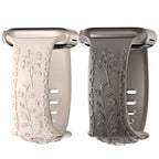 Apple Watch Silicone Band - Floral Engraved - Stylish Design - SJB-DIAMOND ELITES