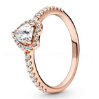 New Colored Crystal 925 Sterling Silver Ring Exquisite Women Shiny Heart Series Simple Ring Valentine's Day Gift for Lovers Lootquake LLC