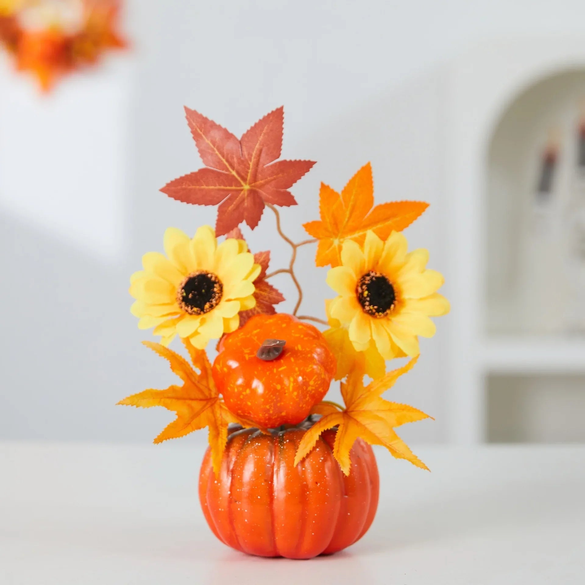 Autumn Theme Party Decor Sunflower Maple Leaf Ornaments Thanksgiving Day Bonsai Harvest Festival DIY Happy Halloween Day 2025 Lootquake LLC
