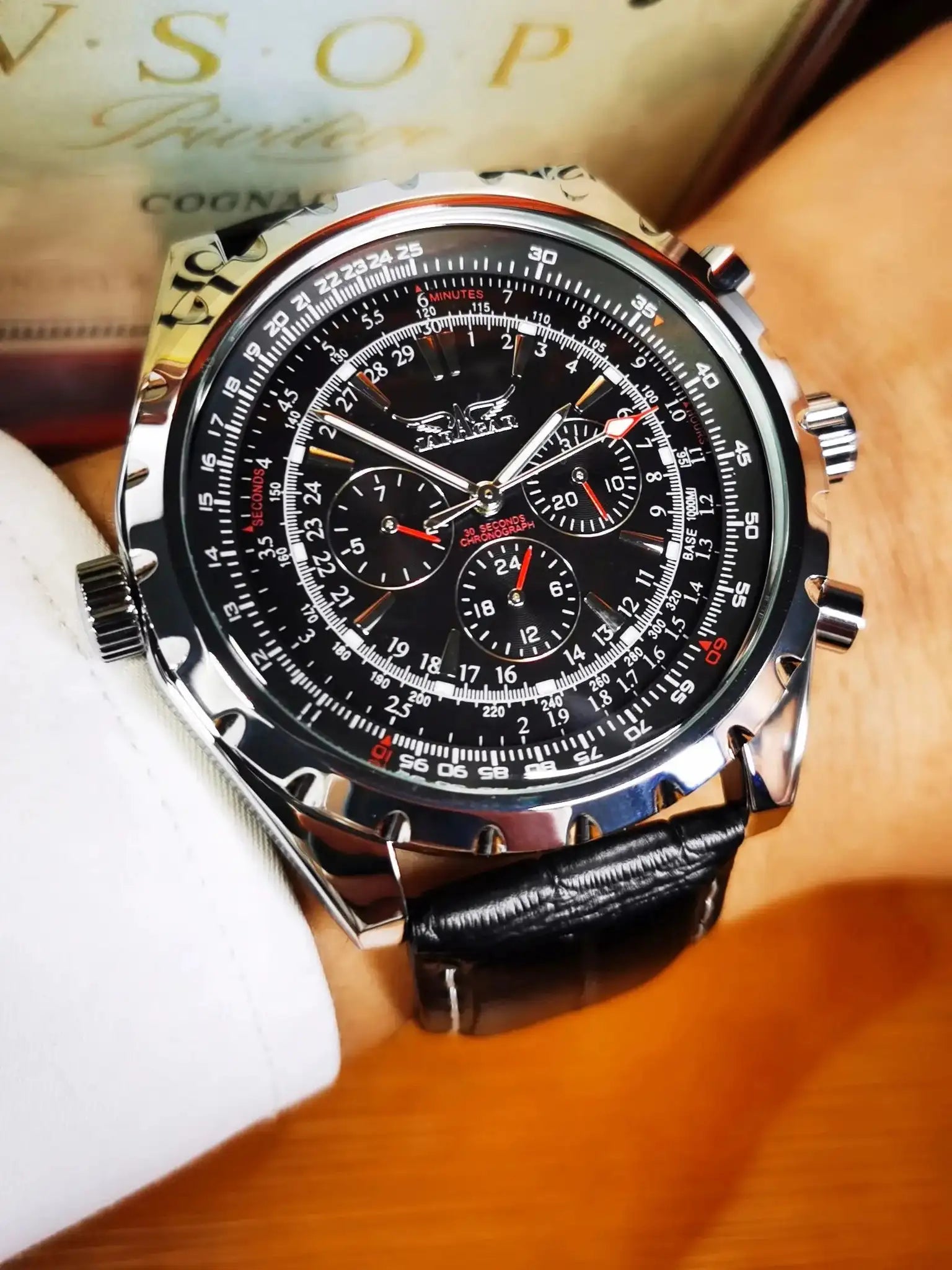 Jaragar Automatic Watch for Men Military Multifunction 3 Sub-Dials Sports Mechanical Watches Top Brand Luxury Leather Steel Band Lootquake LLC