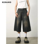 Women's Retro Wide Leg Baggy Casual Denim Shorts Harajuku Aesthetic High Waist Loose Shorts 2024 Summer Fashion Punk Shorts Lootquake LLC