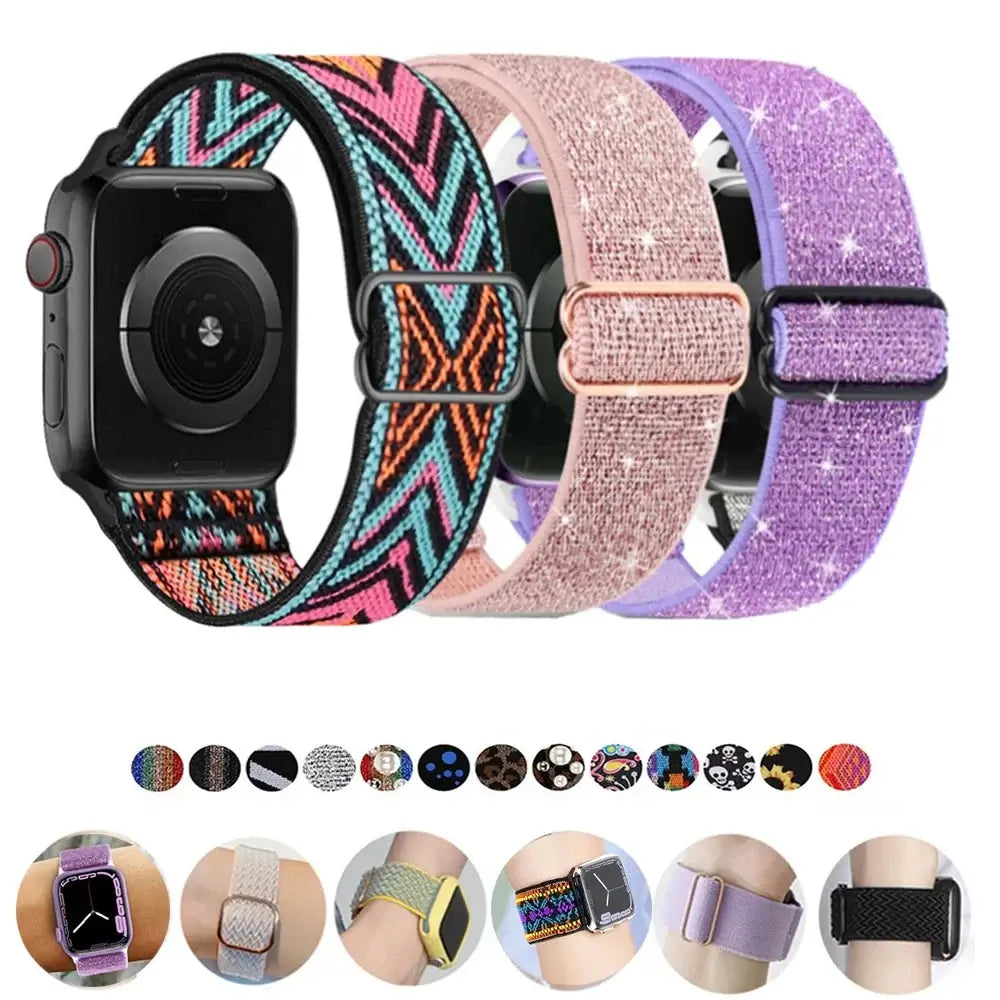 Apple Watch Nylon Band - Stylish, Durable, Elastic Design - SJB-DIAMOND ELITES