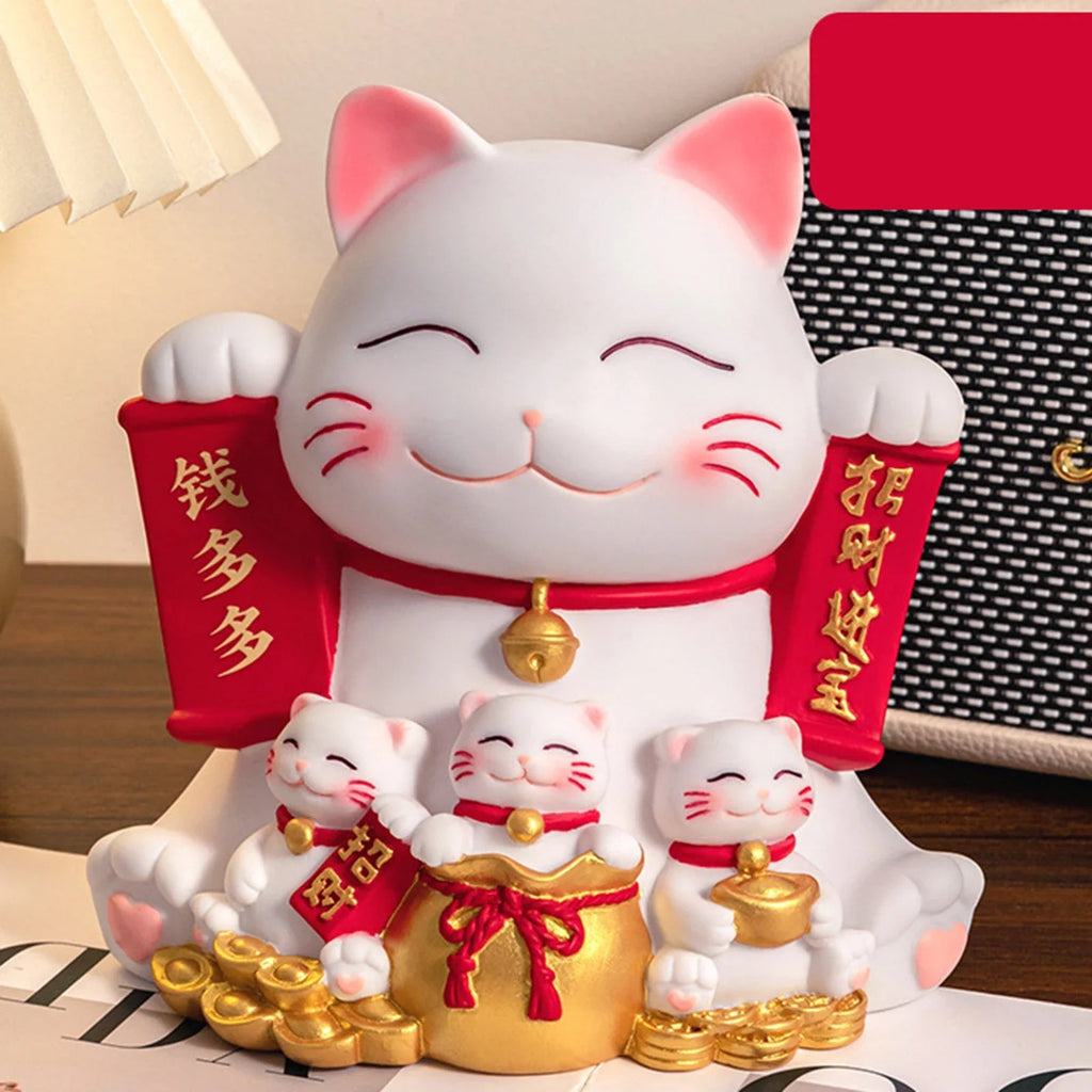 Maneki Neko Cat Piggy Bank Animal Statue Cat Figurine Piggy Bank for Chinese New Year Gift Home Decoration Easter Gifts Kids Lootquake LLC