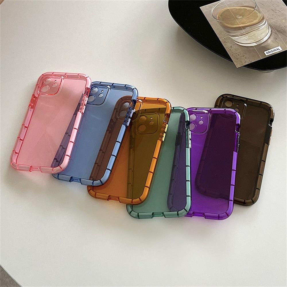 Luminous Shockproof Bumper Phone Case For iPhone 11 14 Pro Max 12 11 13 Pro Max X XR XS Max Transparent Back Cover  Full Bumper Case Strong Classic Phone Case Stevvex