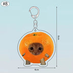 Funny Banana Cat Key Chain Creative Acrylic Happy Cats Schoolbag Pendant Bag Accessories DIY Mobile phone Lanyard Student Gift Lootquake LLC