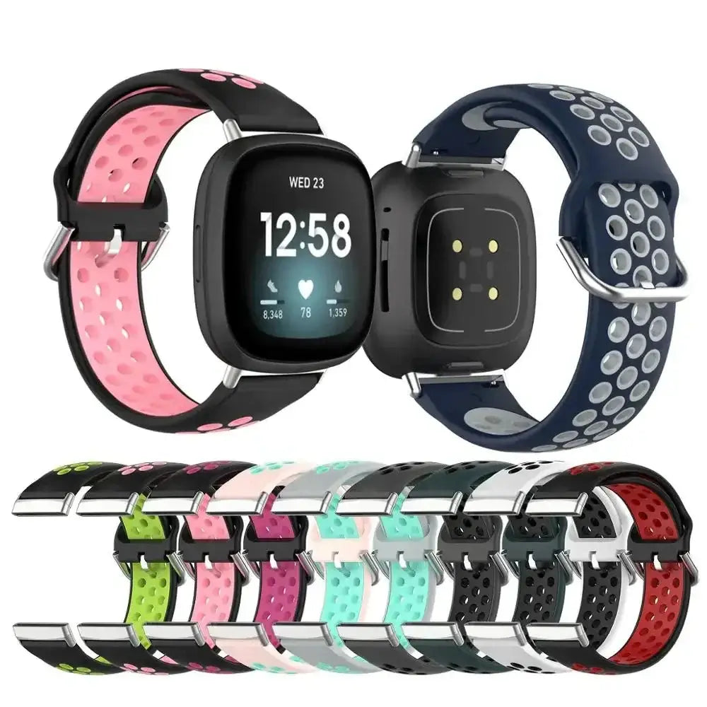 Fitbit Versa & Sense Silicone Band - Breathable Stylish Straps - SJB-DIAMOND ELITES