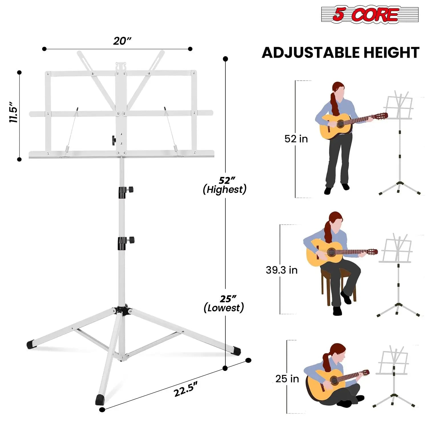 All Metal Portable Sheet Music Holder Stand Adjustable Desktop Book Stands Foldable Bookstand-MUS Musical Instrument Accessories Lootquake LLC