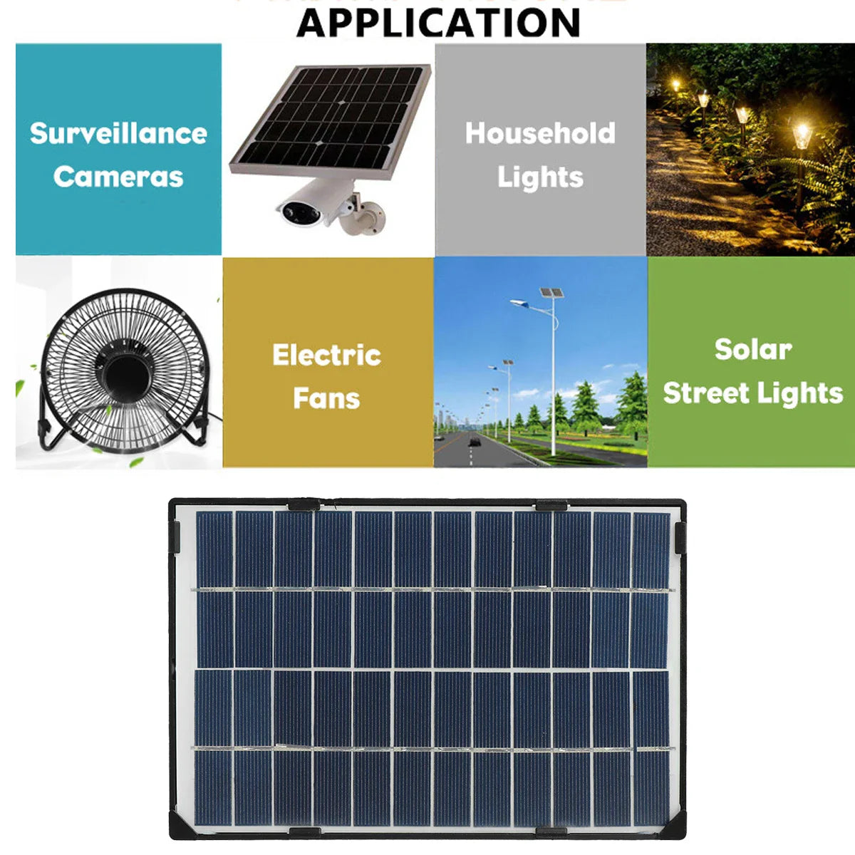 35W 12V Solar Panel Battery Charger Polycrystalline silicon for RV Boat Car Home Outdoor Camping Camera with 3m cable