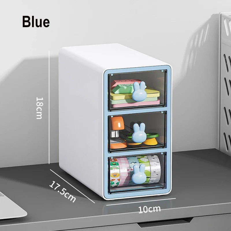 Desktop Storage Box Transparent Drawer Home Storage Box Stationery Box Office Files Stationery Organizer Cosmetics Drawer Box