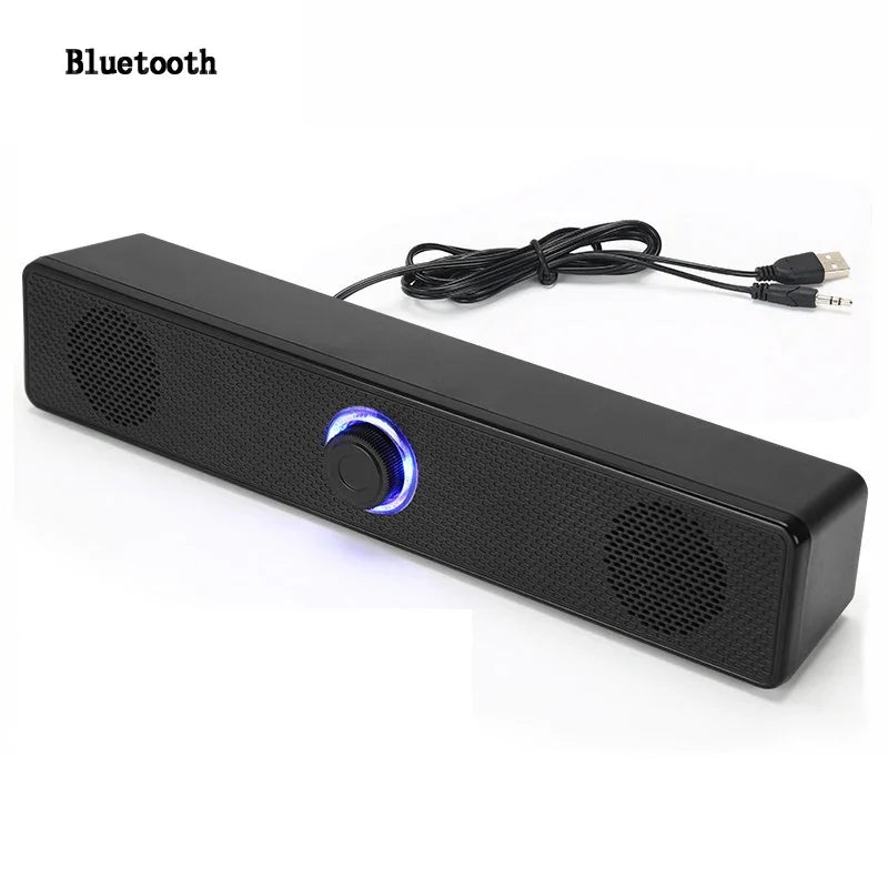 Salange Bluetooth Speaker USB Wired 3.5mm Port Sound Bar for PC Game Console Smartphone Laptop Tablet Black Desk Set Long Lootquake LLC