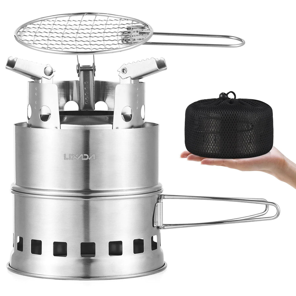 FlexFire: Compact Dual-Fuel Outdoor Cooking Stove THRIXINE