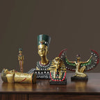 Egyptian Sphinx Resin Statue - Pharaoh Lion Body Human Face Sculpture, Hand-Painted Pyramid Guardian Isis Goddess Inspired Craft